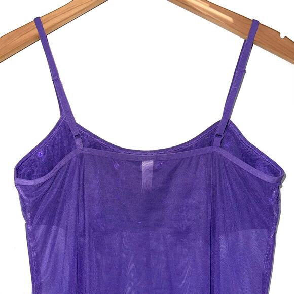 Vintage Victoria’s Secret Y2K Fairy Purple Sequin Mesh Babydoll Slip Dress M - Picture 11 of 13